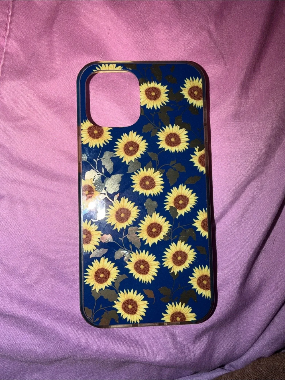 Sunflower Pattern Navy Phone Case - Compatible iPhone Case (iPhone 15 pro max)
